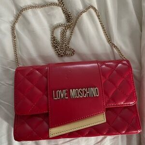Love Moschino Red Quilted Shoulder Bag